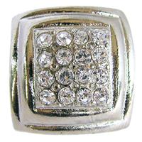 Emenee OR165-BS Premier Collection Small Rhinestone Square Rim 3/4 inch in Bright Silver Radiance Series